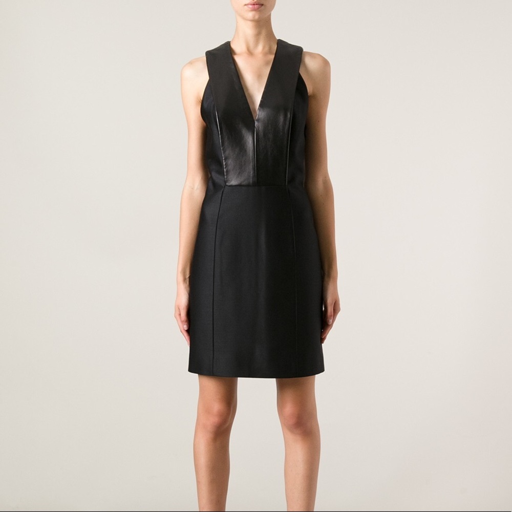 Alexander Wang Black Leather Panel Dress